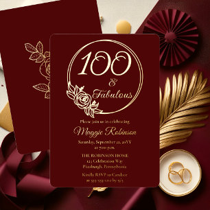 En Aluminium 100 ans et Fabuleux Invitation Anniversaire 100 an