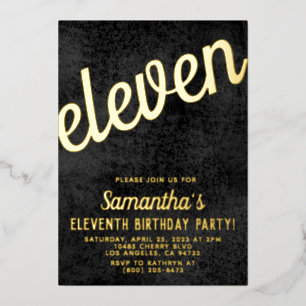 En Aluminium 11e Rose Gold Anniversaire Foil Invitation