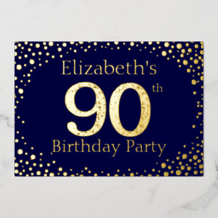 En Aluminium 90e anniversaire Foil Invitation