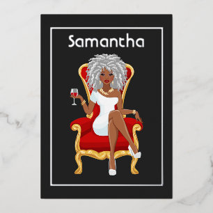 En Aluminium Afro Anniversaire Foil Invitation