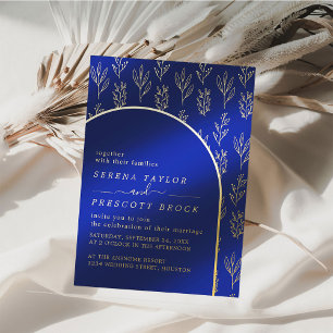 En Aluminium Arc moderne Mariage Real Foil Invitation