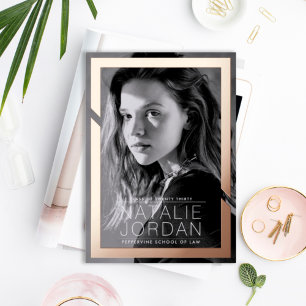 En Aluminium Audacieux dans l'or Graduation Foil Invitation