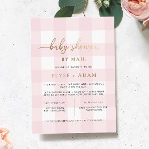 En Aluminium Baby shower Rose Par Mail Foil Invitation
