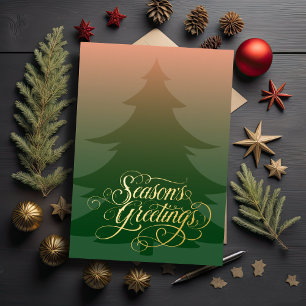 En Aluminium Carte de vœux de Noël arbre de Color & Green Seaso