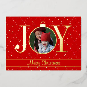En Aluminium Carte de vœux JOY Rouge avec photo réelle