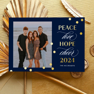 En Aluminium Carte de vœux Optimiste FOIL Bonne Année