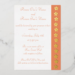 En Aluminium Charming Sakura in Coral Foil Invitation