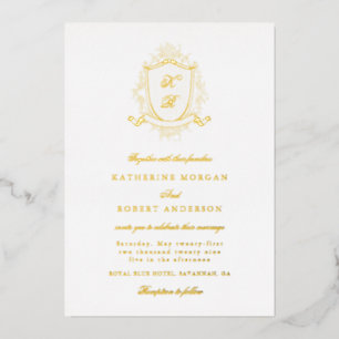 En Aluminium Cimier Floral Classique Élégant Mariage Invitation