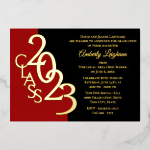 En Aluminium Classe 2023 Graduation Foil Invitation