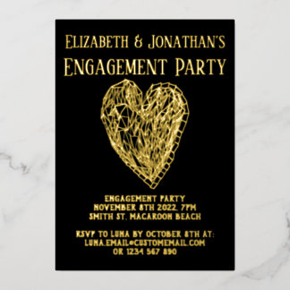 En Aluminium Crystal Heart Luxe Invitation de la partie d'engag