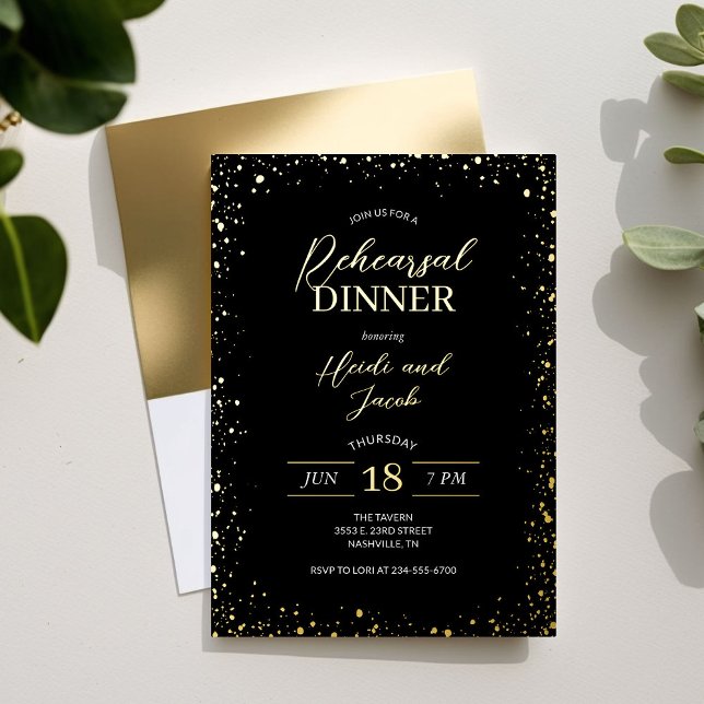 En Aluminium Dîner de répétition moderne Glitz Invitation de fo (Créateur téléchargé)