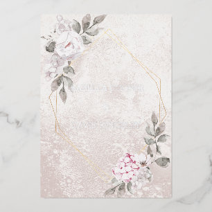En Aluminium Élégant Mariage floral Invitation Foil
