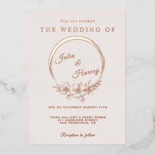 En Aluminium Elégant Rose Gold Blush Mariage Foil Invitation