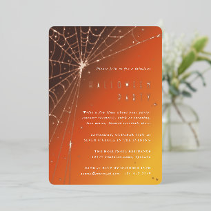 En Aluminium Elegant Spider Web Halloween Foil Invitation