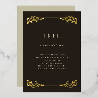 En Aluminium Elégante Gold Foil Art Nouveau Foil Invitation