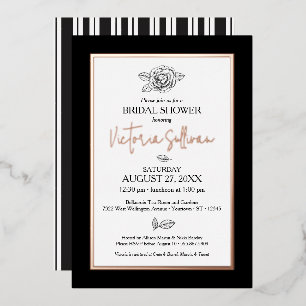 En Aluminium Élégante Invitation à huile botanique noire et bla
