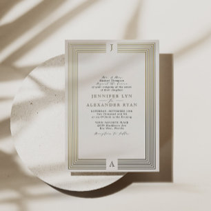 En Aluminium Élégante invitation de mariage à monogramme formel