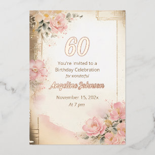 En Aluminium Élégante Invitation Foil 60e anniversaire