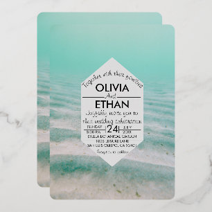 En Aluminium Etoile marine marine Mariage Foil Invitation