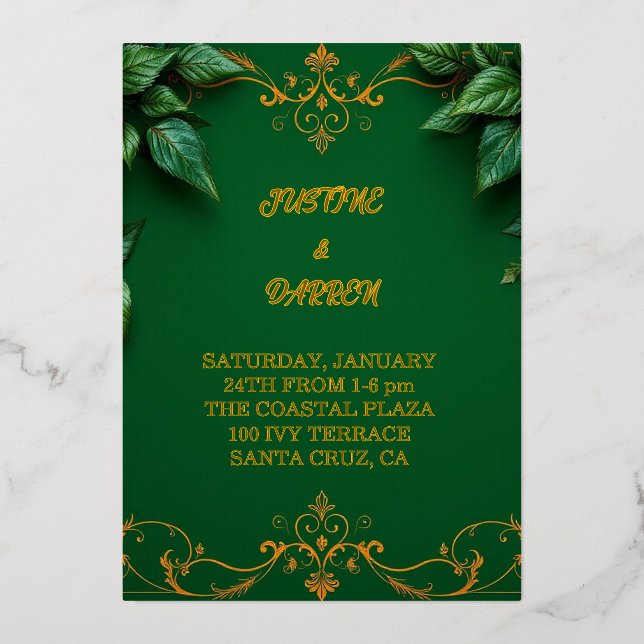 En Aluminium Evergreen invitation  (Recto)