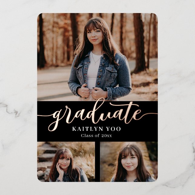 En Aluminium Exquise Goût Foil Graduation Invitation Foil In (Recto)
