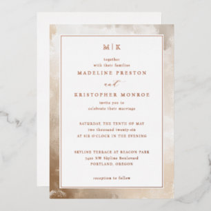 En Aluminium Faire invitation de mariage marbré crème élégant