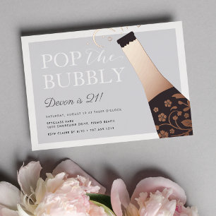 En Aluminium Faire Sauter le Bouchon Invitation Anniversaire