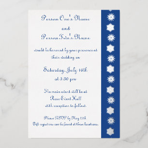 En Aluminium Flammes de neige d'hiver dans Blue Foil Invitation