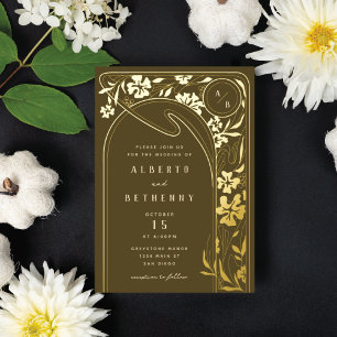 En Aluminium Foil Art Nouveau Arch Foil Invitation