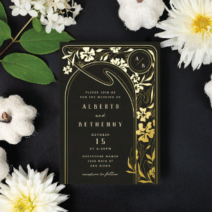 En Aluminium Foil Art Nouveau Arch Foil Invitation