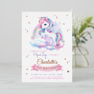 En Aluminium Foil Invitation Unicorn Anniversaire.