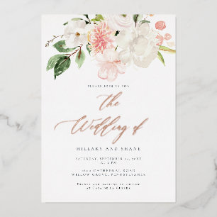 En Aluminium FOIL Pink Floral Garden Printemps Invitation de ma