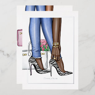 En Aluminium Glam Chic Fashion Show Foil Invitation