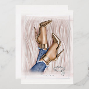 En Aluminium Glam Chic Fashion Show Foil Invitation