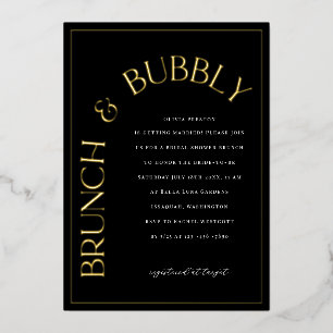 En Aluminium Gold Foil Brunch & Bubbly Bridal Shower Invitation