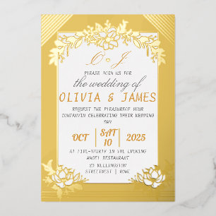 En Aluminium Gold Foil Wedding Invitation Premium Foil