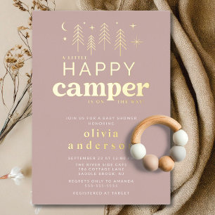En Aluminium Invitation à la Baby Shower Happy Camper