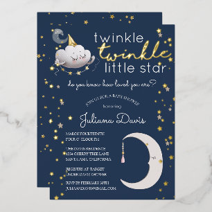 En Aluminium Invitation à la Baby Shower "Twinkle Twinkle Littl