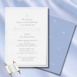 En Aluminium Invitation à la cérémonie de nomination hébraïque