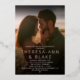 En Aluminium Invitation à la douche d'un couple simple et éléga