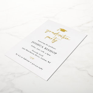 En Aluminium Invitation à la fête de graduation par script Foil