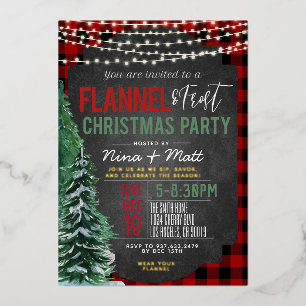 En Aluminium Invitation à la fête de Noël Flannel et Frost