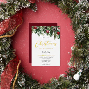 En Aluminium Invitation à la fête de Noël Gold Festive