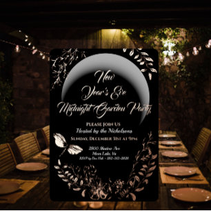 En Aluminium Invitation à la fête du jardin de minuit
