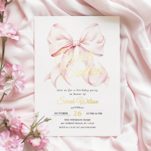En Aluminium Invitation à l'huile de Sweet sixteen rose Bow