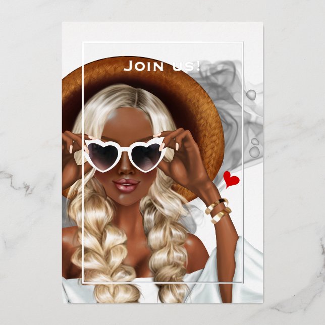 En Aluminium Invitation à l'huile d'encre d'argent (Recto)