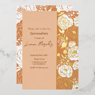 En Aluminium Invitation à l'huile légère Apricot Quinceañera
