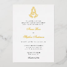 Invitation à l'huile sous forme de monogramme ou d