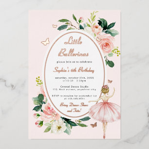 En Aluminium Invitation Anniversaire Enfant Papillon Floral Ros