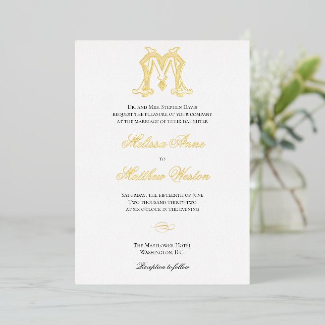 En Aluminium Invitation au logo MM Monogramme ou MM (Debout devant)